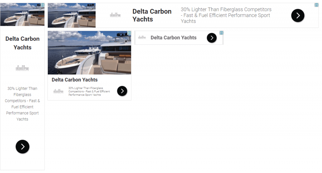 responsive google display ads for delta carbon yachts marketing