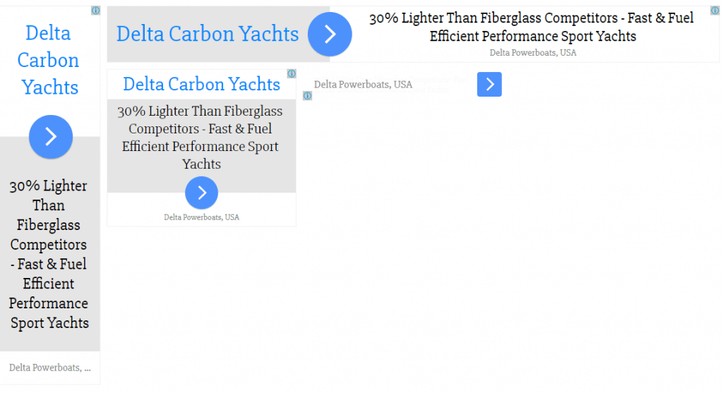 google display text ads for delta carbon yachts marketing